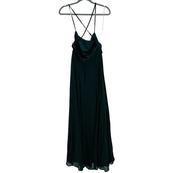 LULU'S SZ S Dreamy Romance Forest Green Backless Bridesmaid Maxi Dress NEW B96 - Picture 4 of 7